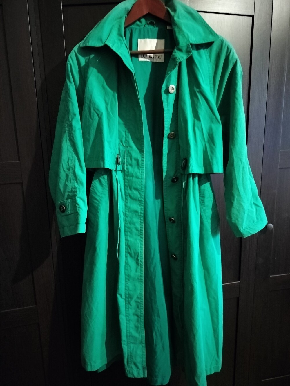 Mint Rare Vintage London Fog Green Trench Coat Cinch Waist - XS Petite/Small